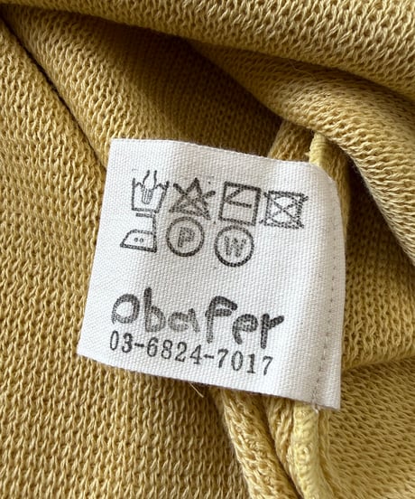 【26SS】 obafer / COTTON KNIT T-SHIRT -YELLOW-