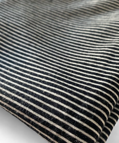 Graphpaper / Wool Border L/S Turtle Neck Tee -BLACK×WHITE-