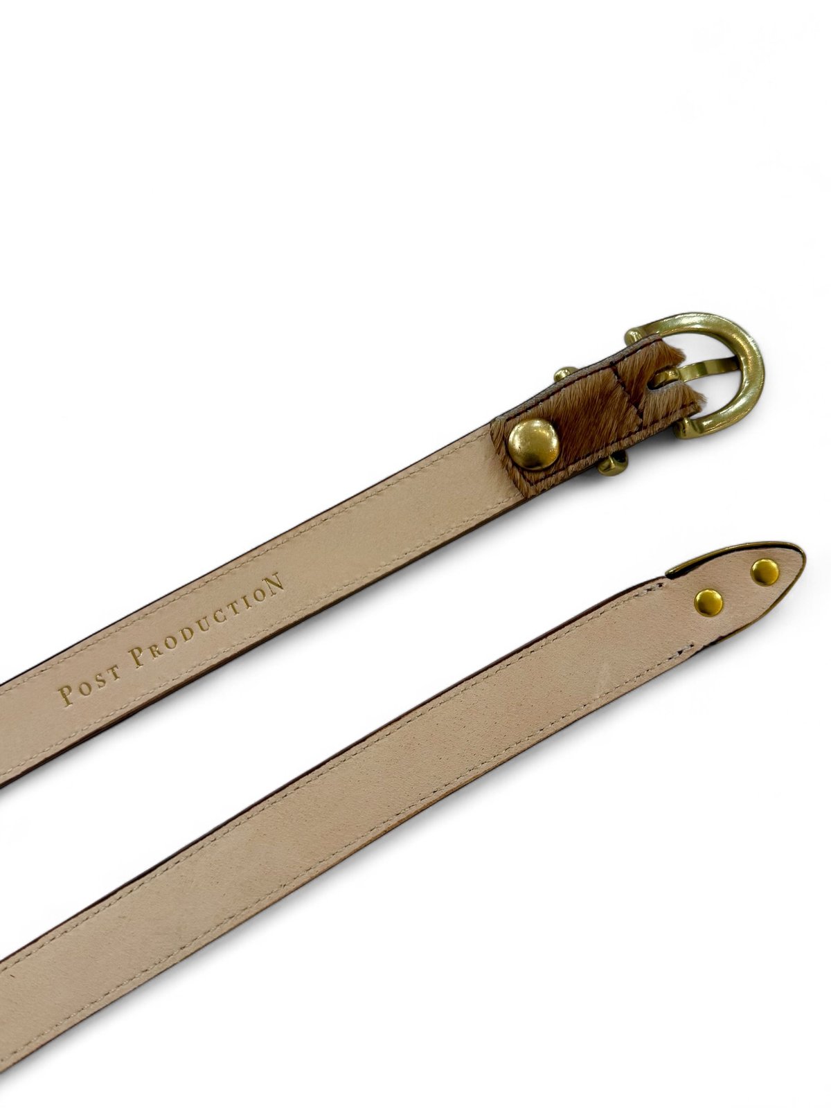 Post production レザーベルト　ウェスタン調 Post Production / Western-Belt -BROWN×GOLD- | Y