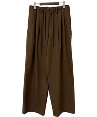 【26SS/残り1点】 MARKAWARE / Organic Cotton Voile Yarn Twill Triple Pleated Easy Trousers -Burnt umber-