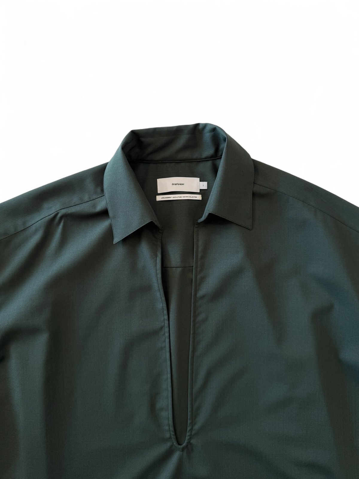 Graphpaper 2025SS スキッパーポロ　ペールグリーン　Size1 Graphpaper - Cotton Pique Jersey S/S Skipper Polo / PALE