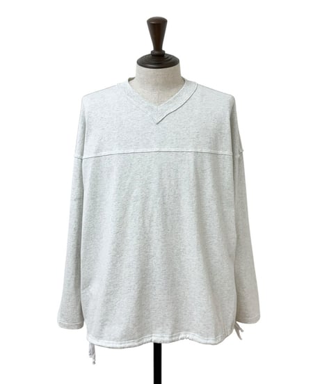 【26SS/残り1点】 TENHALF / FOOTBALL LONG T-SHIRT -LIGHT GRAY-