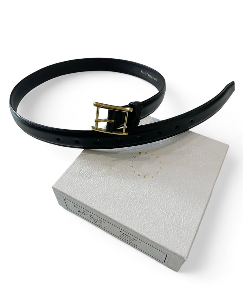 POST PRODUCTION レザーベルト Post Production / Dress-Belt -BLACK×GOLD- | YURAGI