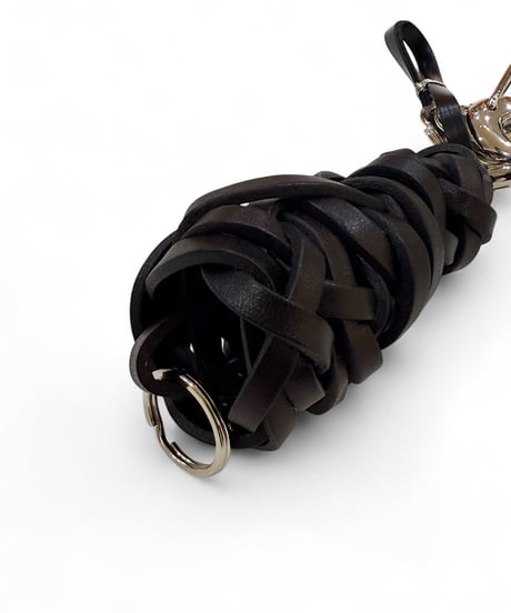 satou / take leather Keychain -kuro-