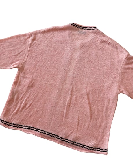 【26SS】 obafer / LINEN LINE CARDIGAN -PINK-