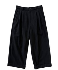 【SALE】 YOKO SAKAMOTO / DOUBLE PLEATED CROPPED TROUSERS -STRIPE-