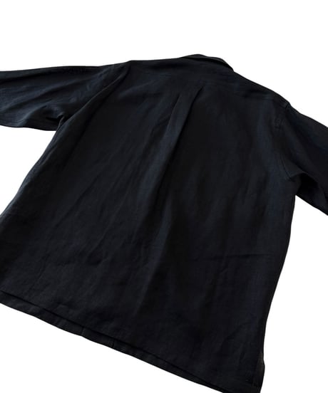【26SS】 MARKAWARE/ Hemp Shirting Comfort Fit Open Collar Shirt -Black-