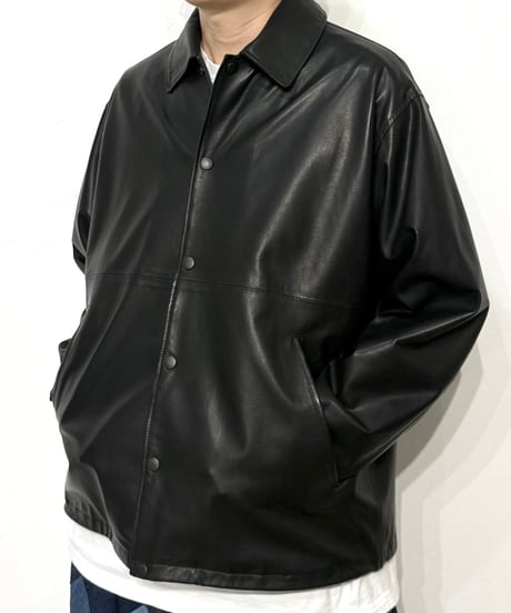 【26SS】 marka / Leather Coach Jacket -BLACK-