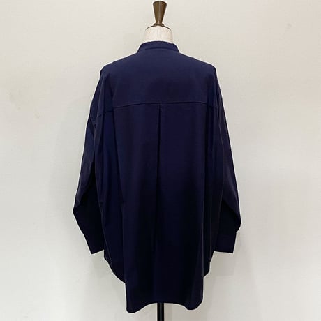 23AW WOMENS Graphpaper(グラフペーパー) Oxford Oversized Band Collar Shirt NAVY
