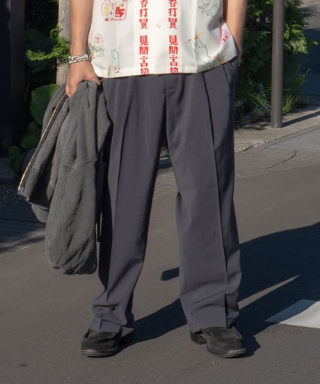 【26SS】 YOKO SAKAMOTO / DOUBLE PLEATED TROUSERS -CHARCOAL GRAY-