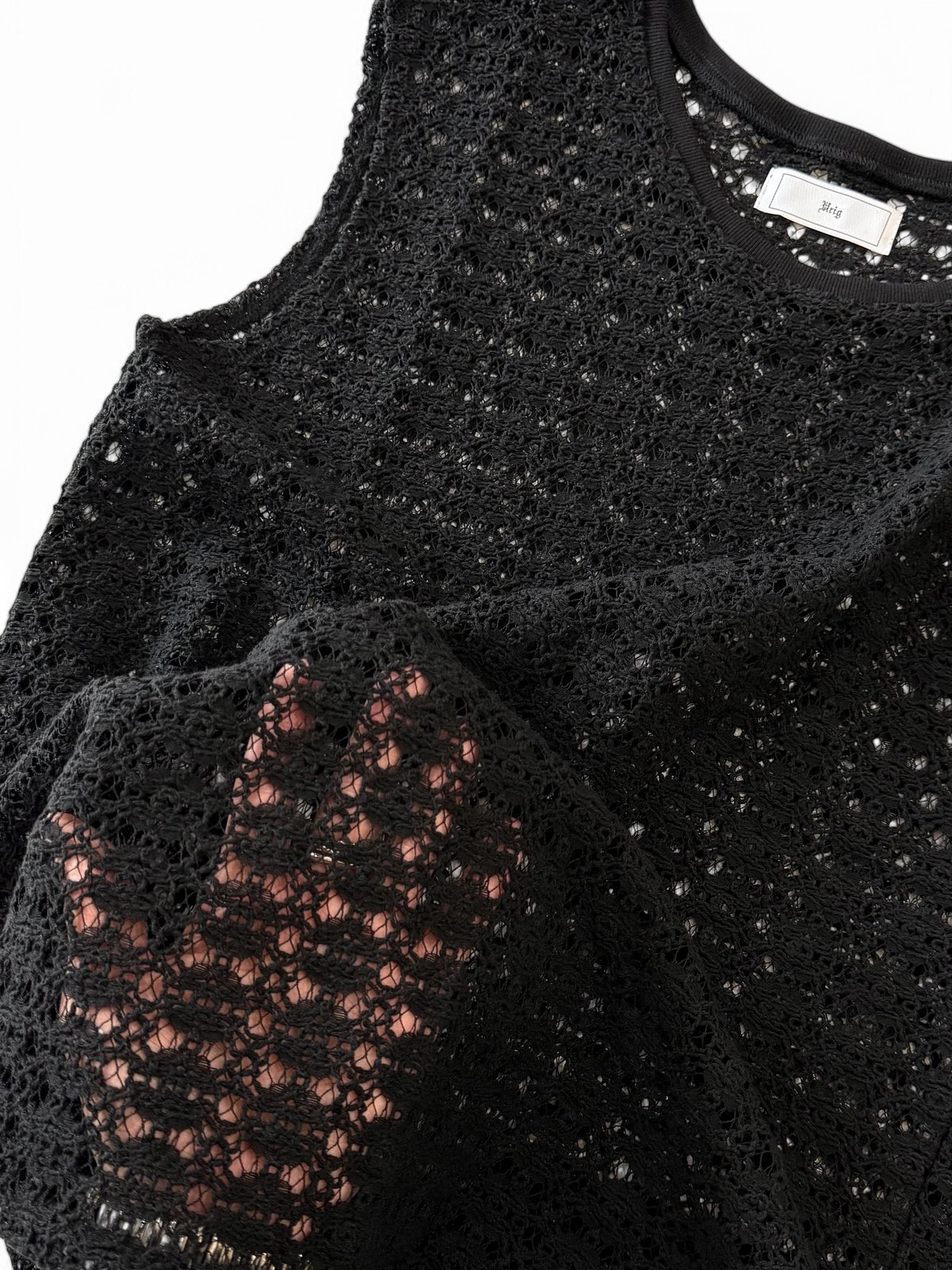 残り1点】Urig / RUSSELL KNIT NO-SLEEVE PO -BLACK- 