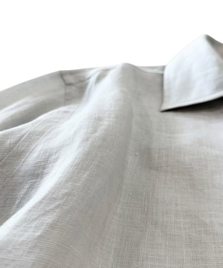 【26SS】 MARKAWARE/ Hemp Shirting Comfort Fit Open Collar Shirt -Ice-