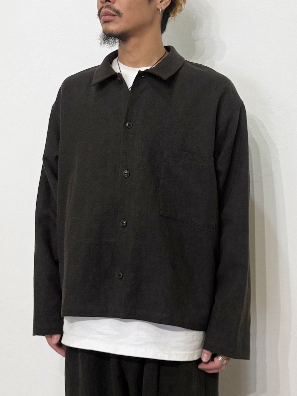 YOKO SAKAMOTO WORK BLOUSE HEMP 26SS サイズM 26SS】 YOKO SAKAMOTO / WORK BLOUSE -BROWN- | YU