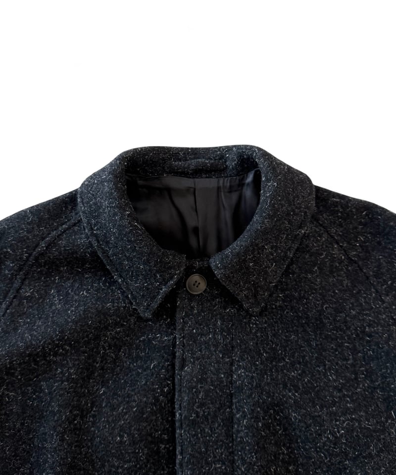 エイココンドウ　バルーンコート　ランダムボーダー　ショールカラー　ゆったり　黒 25AW】YOKO SAKAMOTO / BAL COLLAR COAT -BLACK- |