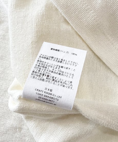 【26SS】 YOKO SAKAMOTO / SLEEVELESS TOP -ECRU-