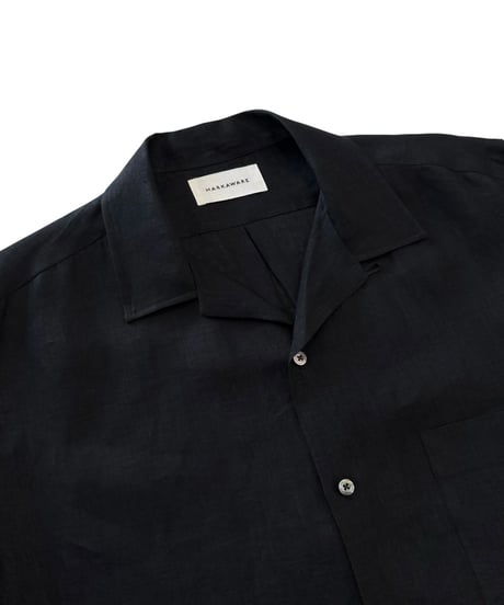 【26SS】 MARKAWARE/ Hemp Shirting Comfort Fit Open Collar Shirt -Black-