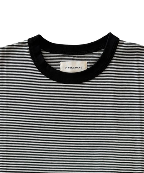 MARKAWARE / ORGANIC SUPIMA BORDER COMFORT FIT Tee -WHITE-