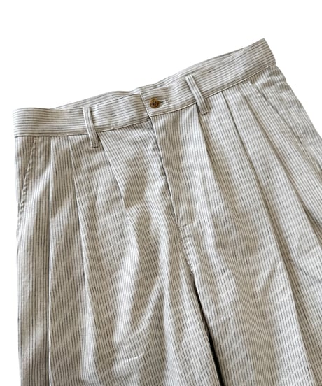 【26SS/残り1点】 Urig / PIN STRIPE 3TUCK PANTS NL -ECRU ST-