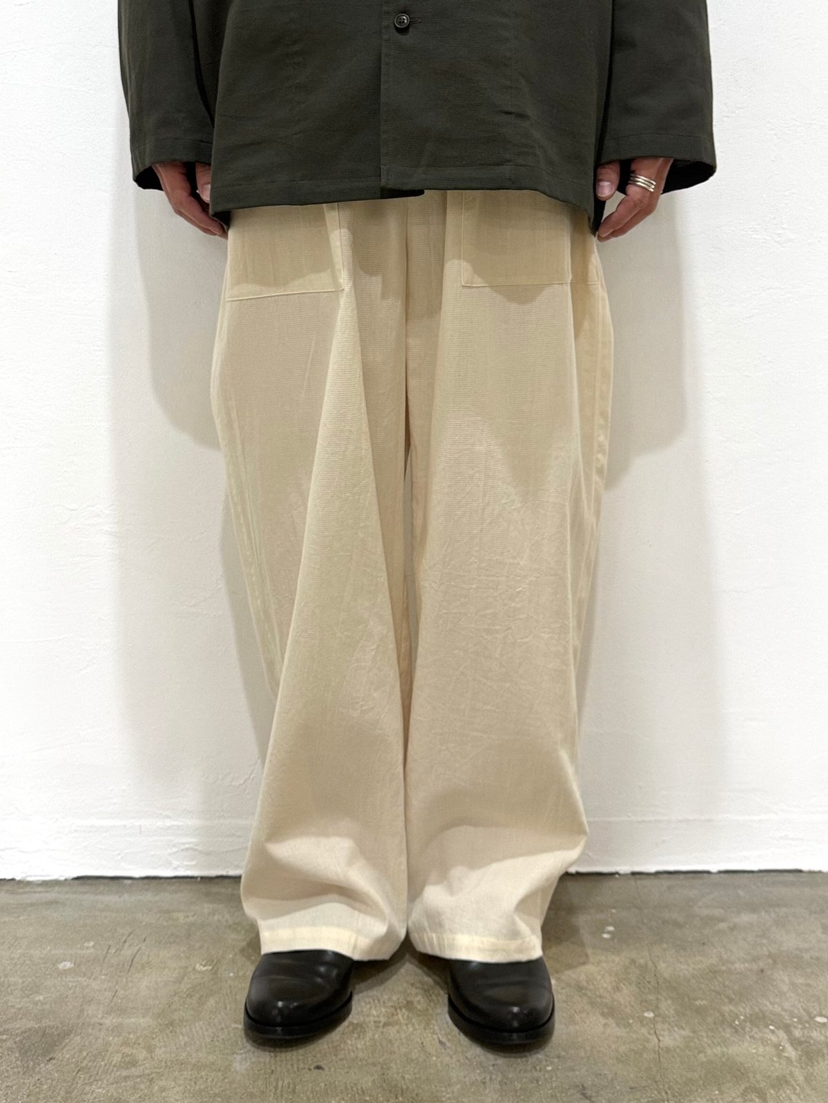 パンツ YOKO SAKAMOTO 26SS Utility Easy Pants S 26SS】 YOKO SAKAMOTO / UTILITY EASY PANTS -ECRU