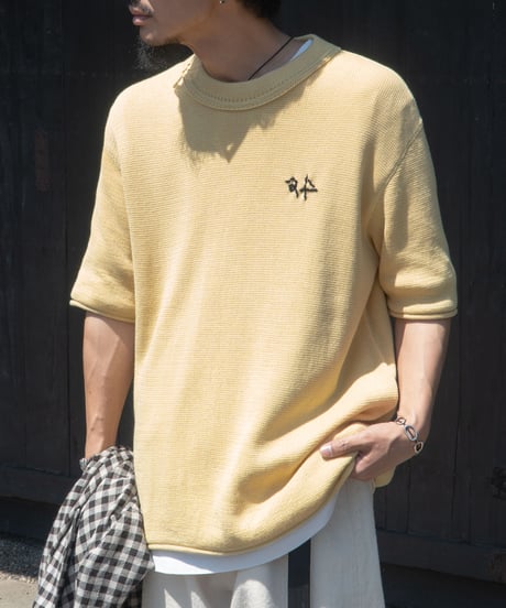 【26SS】 obafer / COTTON KNIT T-SHIRT -YELLOW-