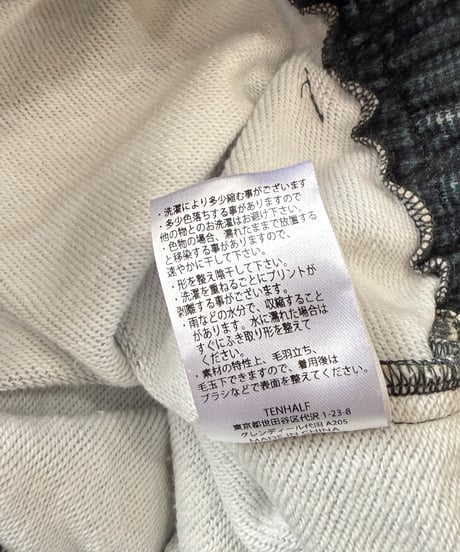 【26SS】 TENHALF / TENHALF SWEAT -GLENCHECK-