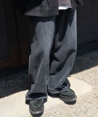 【26SS/残り1点】 YOKO SAKAMOTO / 5POCKET BAGGY PANTS "USED FADE" -FADE BLACK-