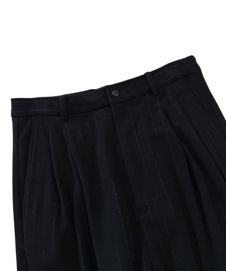【SALE】 YOKO SAKAMOTO / DOUBLE PLEATED CROPPED TROUSERS -STRIPE-