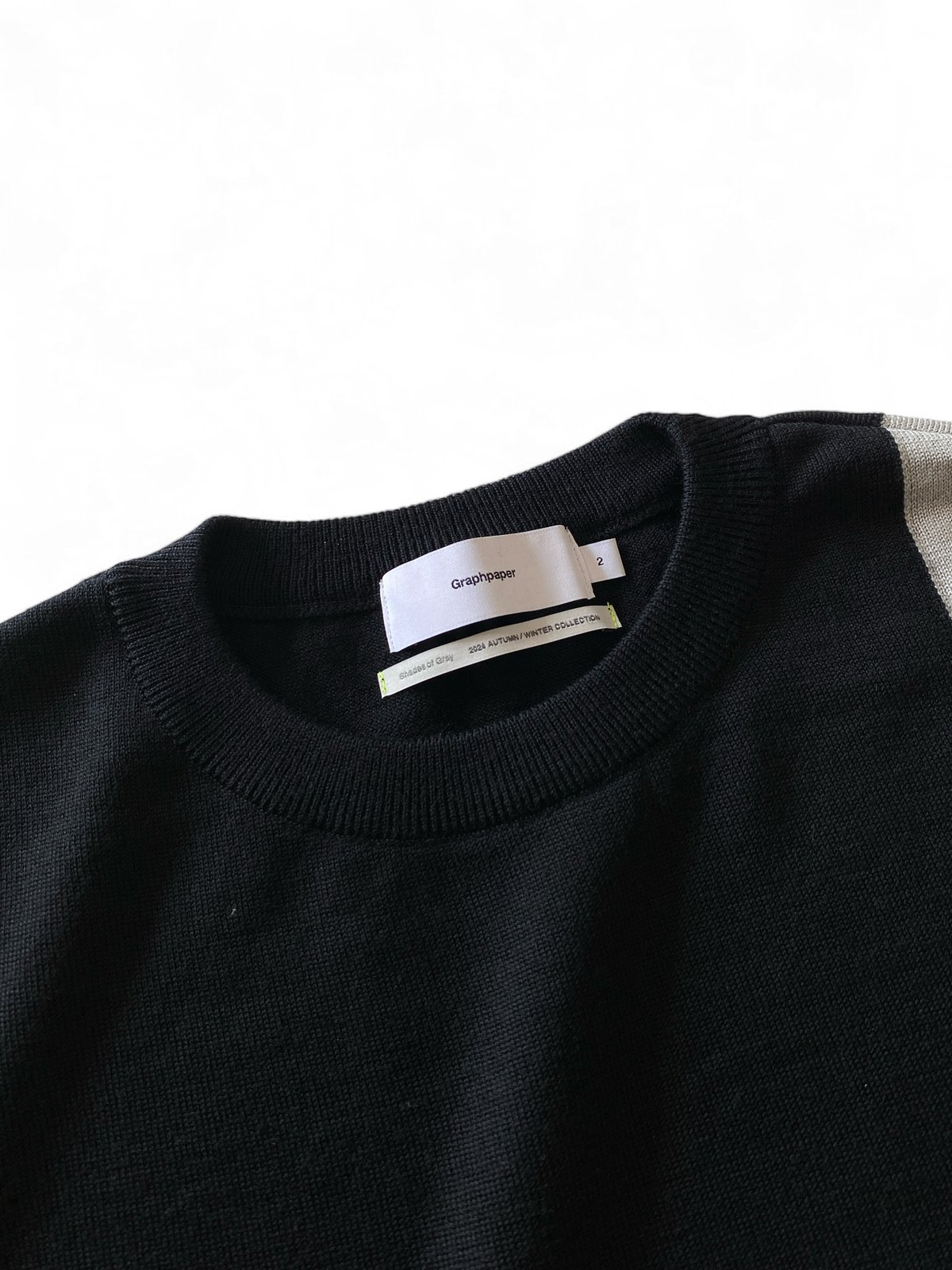 Graphpaper / Fine Wool Intarsia Knit -GRAYSCALE
