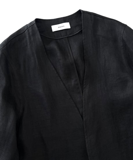 【26SS】 marka / Linen Gauze Double Cloth / Minimalist Jacket -Black-