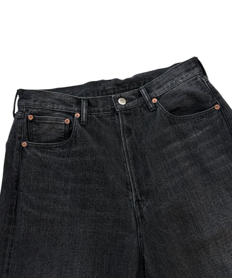 【26SS/残り1点】 YOKO SAKAMOTO / 5POCKET BAGGY PANTS "USED FADE" -FADE BLACK-