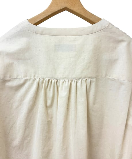 【26SS】 Urig / COTTON RAMIE V-COLLAR SEMI LONG SHIRT LS -KINARI-