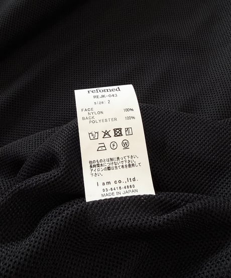 【26SS】 refomed / FRAMER NYLON JACKE -BLACK-