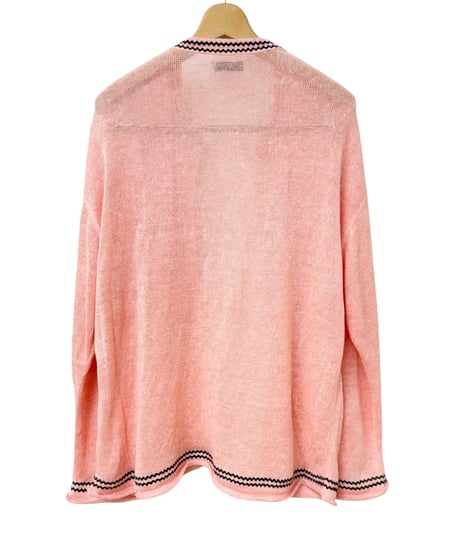 【26SS】 obafer / LINEN LINE CARDIGAN -PINK-