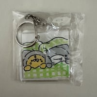 原画キーホルダー（水彩）なぐサメくん×とらてん