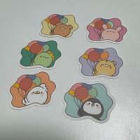 動物ステッカー３枚セット（アヒル、うさぎ、恐竜）