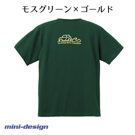 KOBE BMW MINI 半袖Tシャツ【神戸】アイビーグリーン×ゴールド