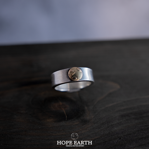 在庫あり HOPE EARTH ホープアース K18YG シルバーリング HE-R1-3 |