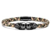 SkeletonHD スケルトンエイチディー ブレスレット Combat Leather Skulls SLK-M089
