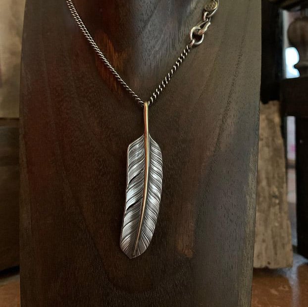 CHOLOS チョロス GOLDLINE FEATHER(M) NECKLACE PENDANT ペンダント