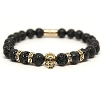 SkeletonHD スケルトンエイチディー ブレスレット　Emperador Gold Skull Bracelet SLK-105