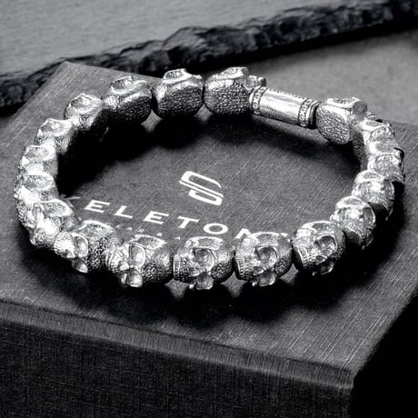 SkeletonHD スケルトンエイチディー ブレスレット　Empire - Silver All Skulls Bracelet SLK-M057