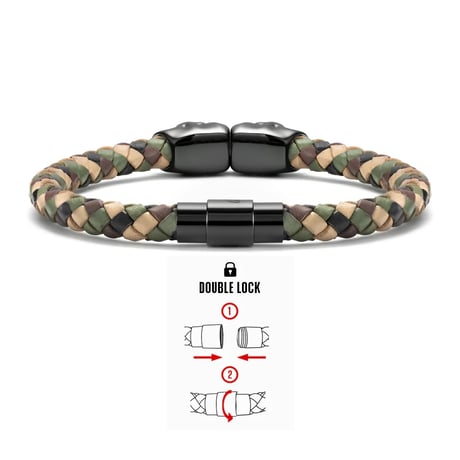 SkeletonHD スケルトンエイチディー ブレスレット Combat Leather Skulls SLK-M089