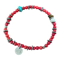 amp japan アンプジャパン 13ahk-151 round coral bracelet AMP JAPAN コーラル 天然石 ビーズ ターコイズ ブレスレット メンズ レディース