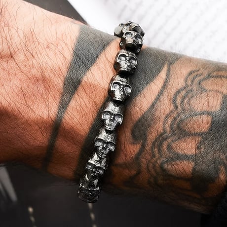 SkeletonHD スケルトンエイチディー ブレスレット Stealth - All Skulls Bracelet