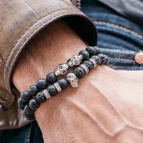 SkeletonHD スケルトンエイチディー ブレスレット　Emperador Silver Skull Bracelet SLK-148