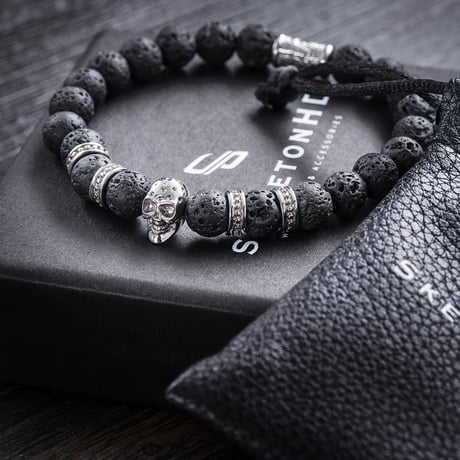 SkeletonHD スケルトンエイチディー ブレスレット　Emperador Silver Skull Bracelet SLK-148