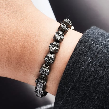 SkeletonHD スケルトンエイチディー ブレスレット Stealth - All Skulls Bracelet