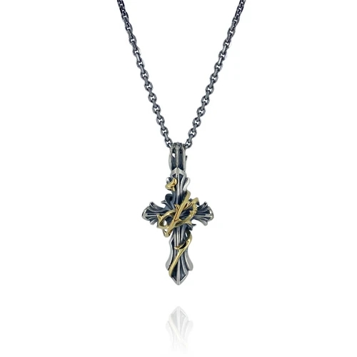 エムズコレクション K10 クロス ネックレス M'S COLLECTION エムズコレクション Bramble Cross シルバー