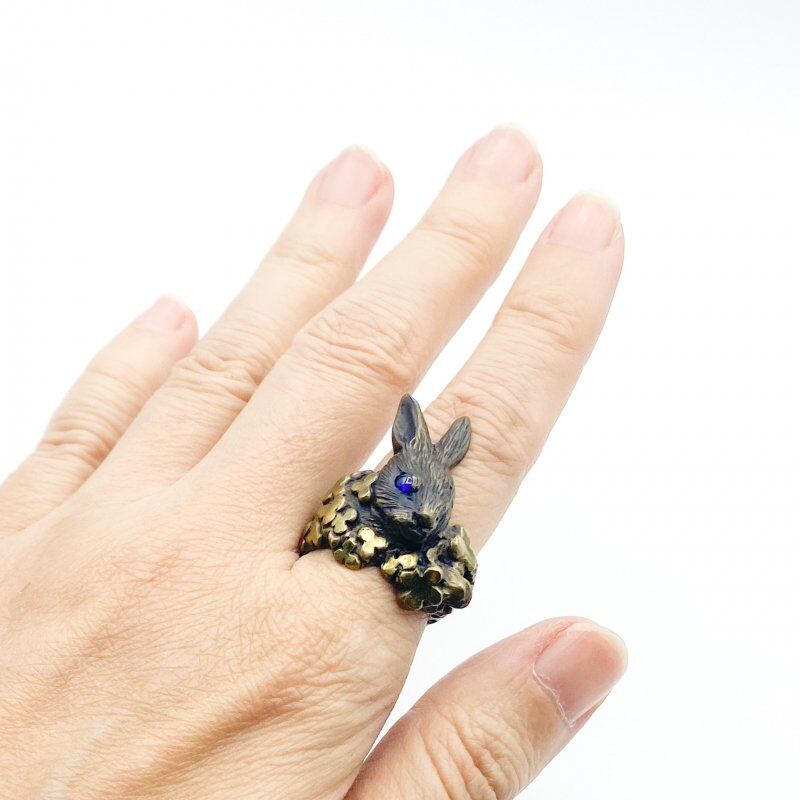 DECOvienya ウサギとクローバーリング(ゴールド） | Pan's