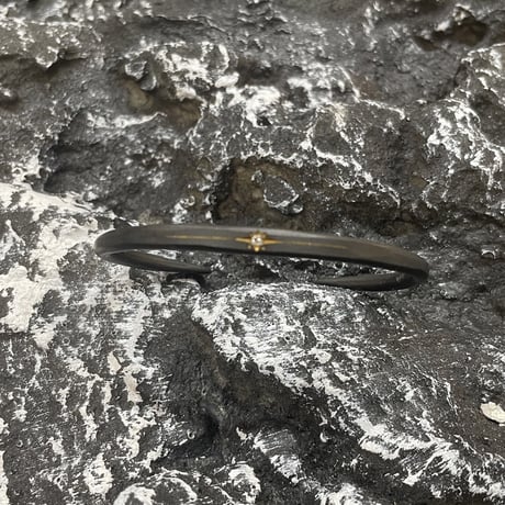 amp japan アンプジャパン　バングル　Black Brass Bangle With Diamond